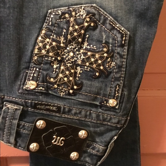 Miss Me Denim - MISS ME Ladies Bootcut Distressed Blue Jeans